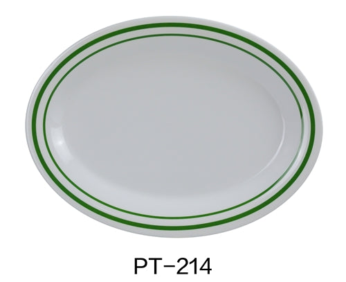 Yanco PT-214 Pine Tree Oval Platter, 14" Length, 10" Width, Melamine, Pack of 12