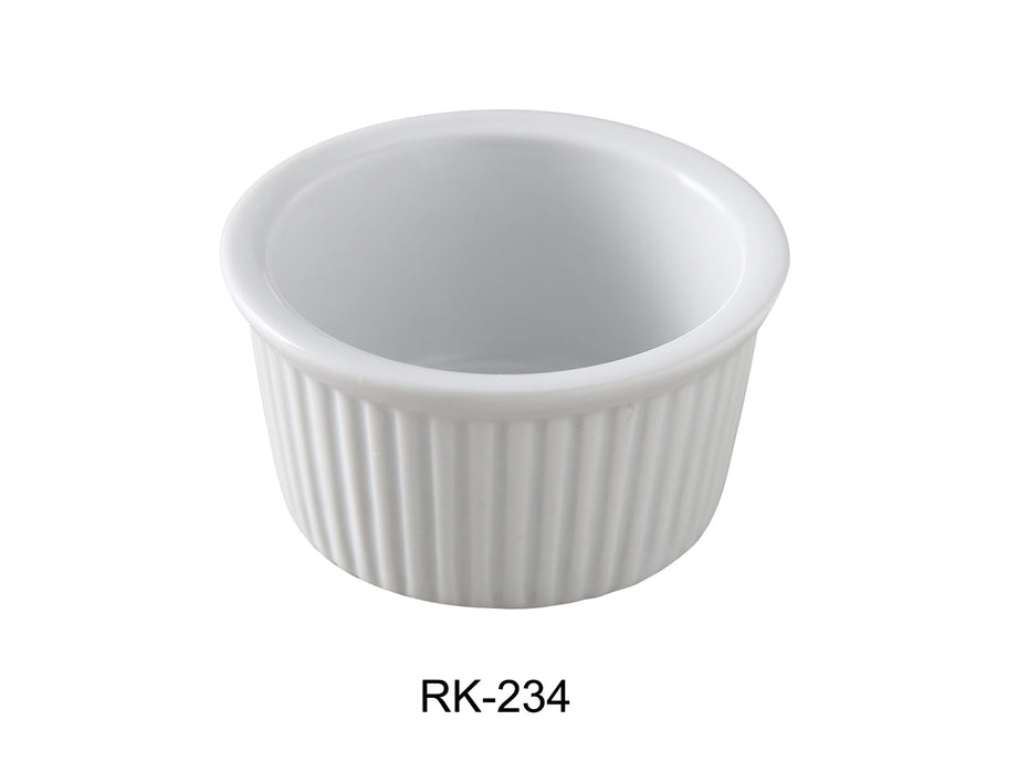 Yanco RK-234 Ramekin, Fluted, 2.75 oz Capacity, 3″ Diameter, 1.25″ Height, China, Super White Color, Pack of 48