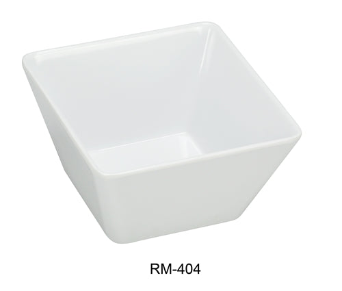 Yanco RM-404 Rome Square Bowl, 10 oz Capacity, 3.75" Length, 3.75" Width, 2.5" Height, Melamine, White Color, Pack of 72