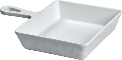 Melamine SQ Servo Dish W/handle 6.5 inch x 5.5 inch, 16.9 Oz. White