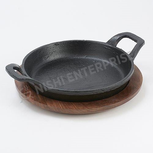 Indian Style Iron Kadai Frying Wok - 20 inch, Round with Handles