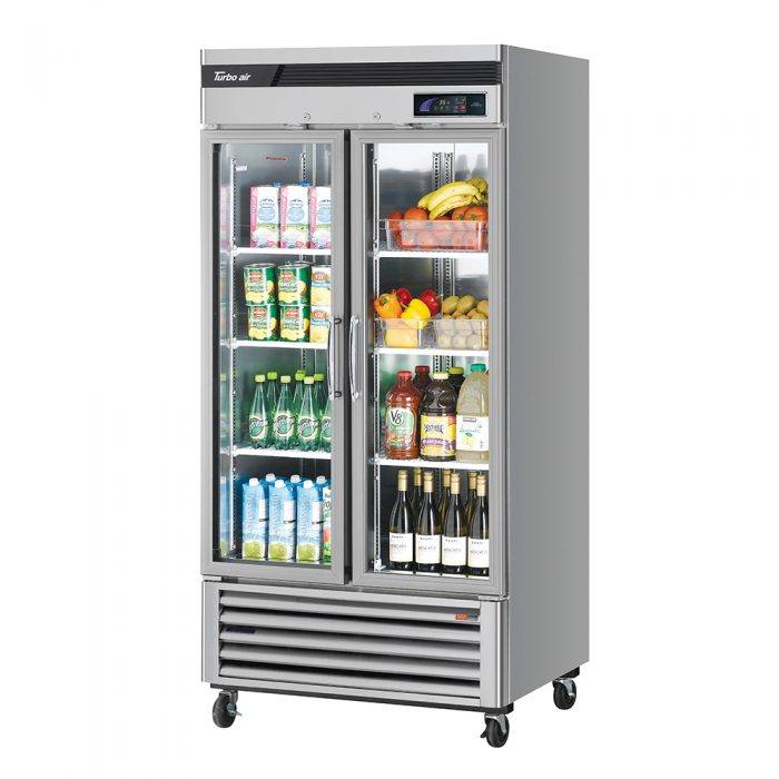 Turbo Air Super Deluxe TSR-35GSD-N 2 Glass Doors Refrigerator, Bottom Mount