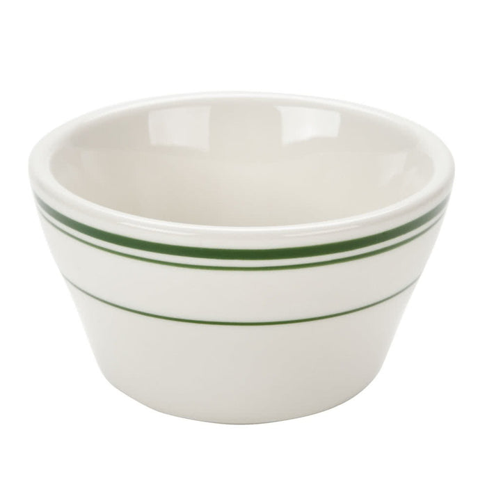 Yanco GB-4 Green Band Bouillon Bowl, 7.25 oz Capacity, 4″ Diameter, 2.25″ Height, China, American White Color, Pack of 36