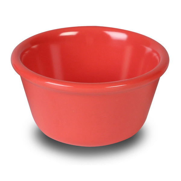 Yanco NC-538RD Mile Stone Smooth Ramekin, 4 OZ Capacity, 2.5" Height, 3.25" Diameter, Melamine, Orange Red Color, Pack of 72