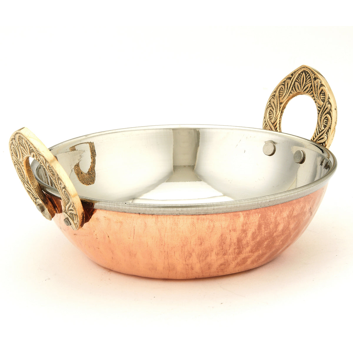 Copper/Stainless Steel Kadai serving bowl # 2 - 18 Oz. — Nishi Enterprise  Inc