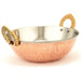 Copper steel serving kadai bowl with hammered finish