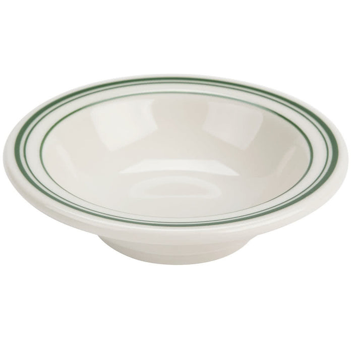 Yanco GB-32 Green Band Fruit Bowl, 3.5 oz Capacity, 4.25″ Diameter, China, American White Color, Pack of 36