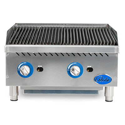 Globe GCB24G-SR 24" Gas Charbroiler with Stainless Steel Radiants, Customizable grilling - 80,000 BTU