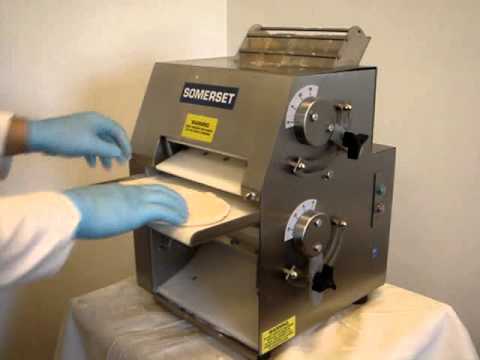 Somerset CDR-300 Stainless Steel Manual Countertop Dough Sheeter with 3.5 x 15 Synthetic Rollers - 115V, 1/2 HP