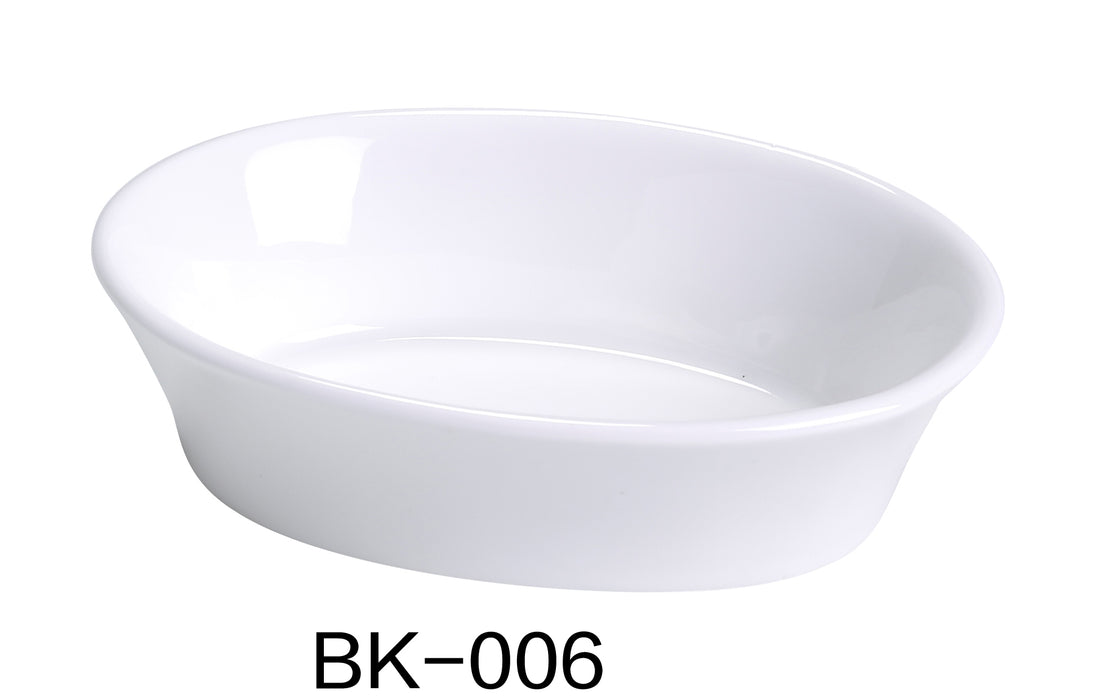 Yanco BK-006 6″ OVAL BAKING DISH 10 OZ, 4.5″ Width, 1.5″ Height, BONE WHITE , China, Pack of 36