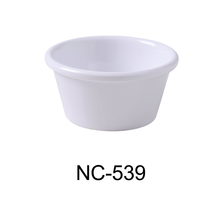 Yanco NC-539 Accessories 6 OZ SMOOTH RAMEKIN, 3.75" Diameter, 1.75" Height, Melamine, White Color, Pack of 72