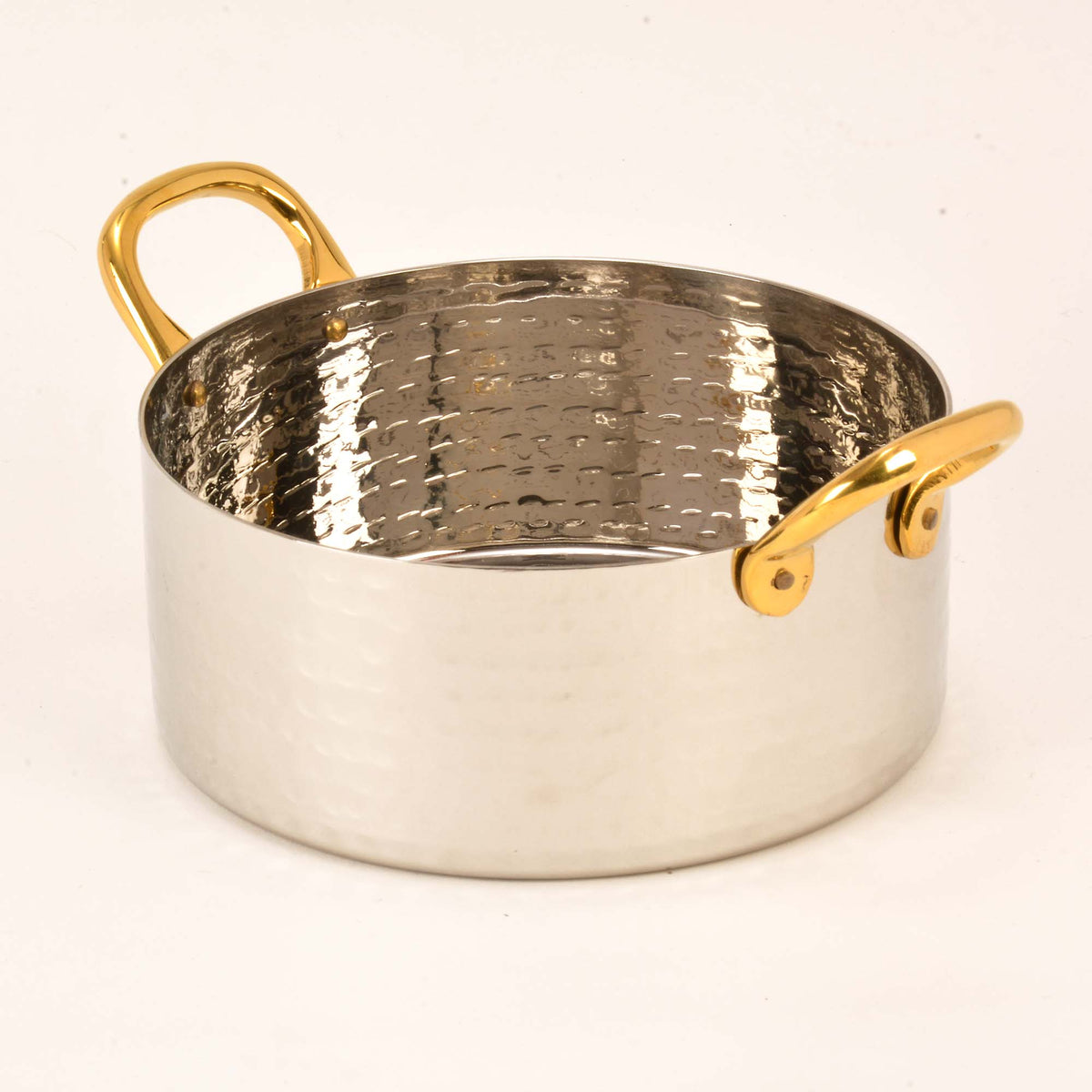 Stainless Steel Round Sauce Pot or Patila # 35, 2 Solid Handles, 74 Qu —  Nishi Enterprise Inc