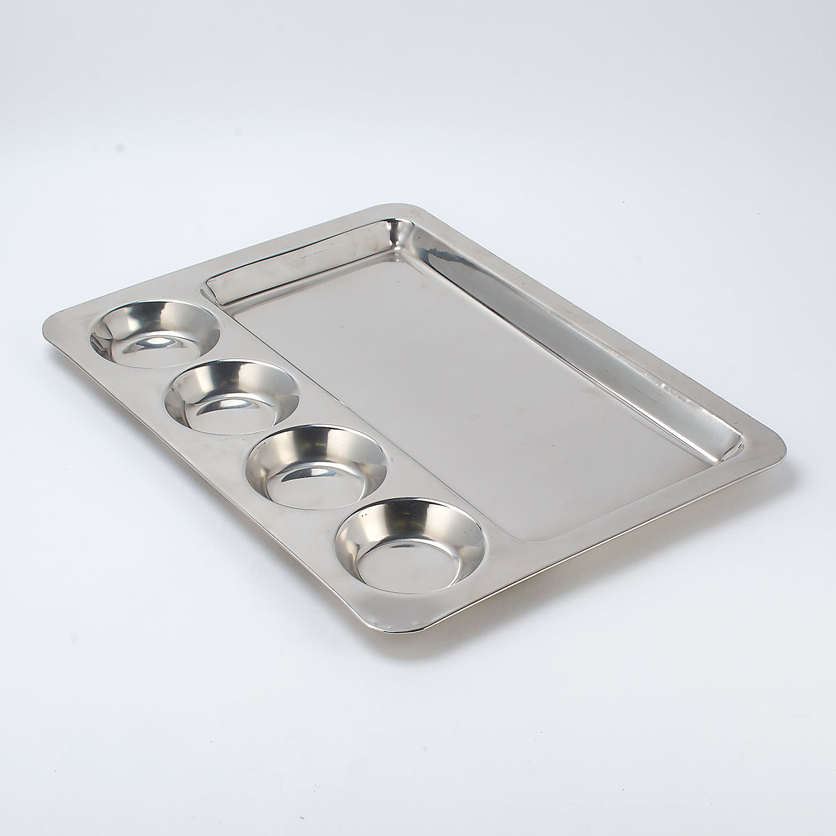 Commercial Stainless Steel Mess Tray with 6 Compartments