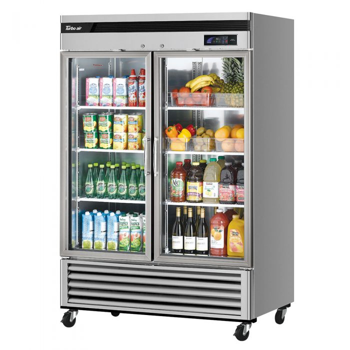 Turbo Air TSR-49GSD-N, Super Deluxe 2 Glass Doors Refrigerator, Bottom Mount