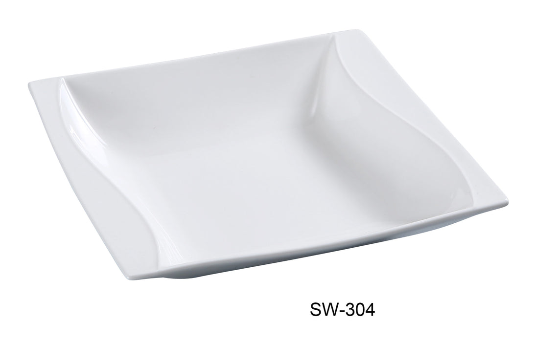 Yanco SW-304 Sea Wave 3.75″ Dessert Dish, Square, 2-oz, China, Bone White, Pack of 48